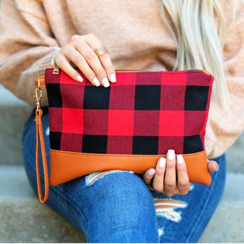 Classic buffalo plaid clutch