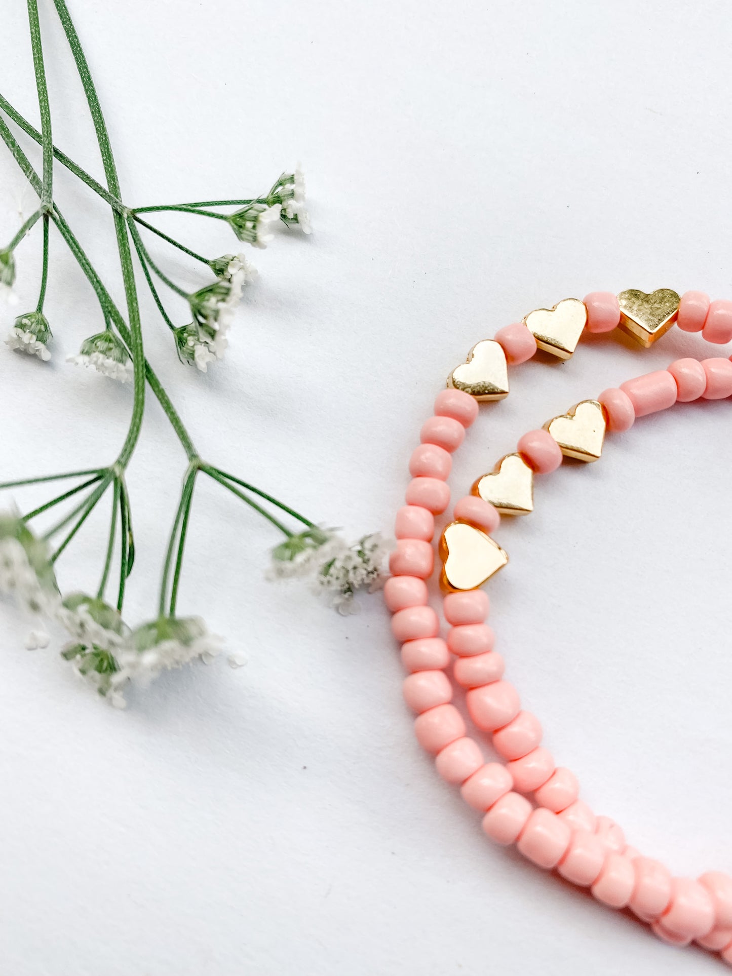 Pink heart bracelets