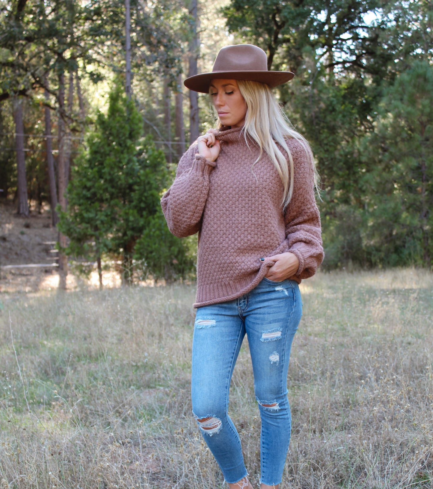 Chunky waffle pullover