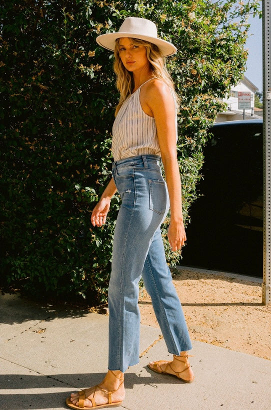 Luna vervet high rise straight denim