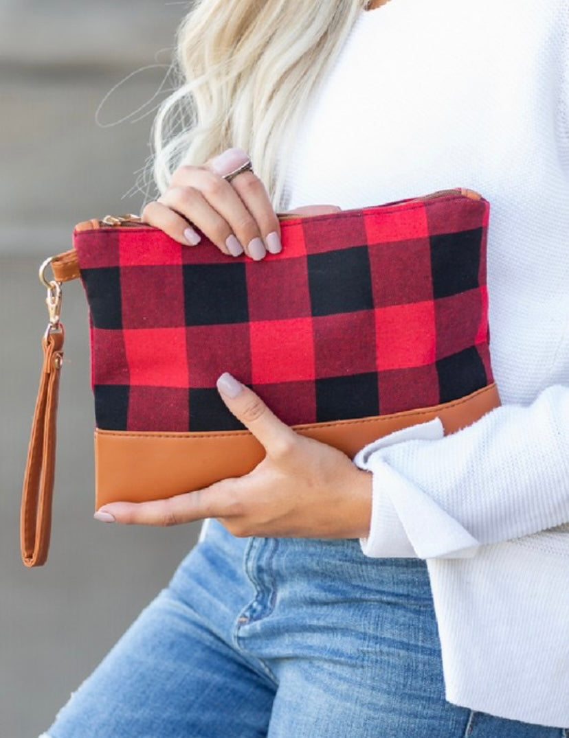 Classic buffalo plaid clutch