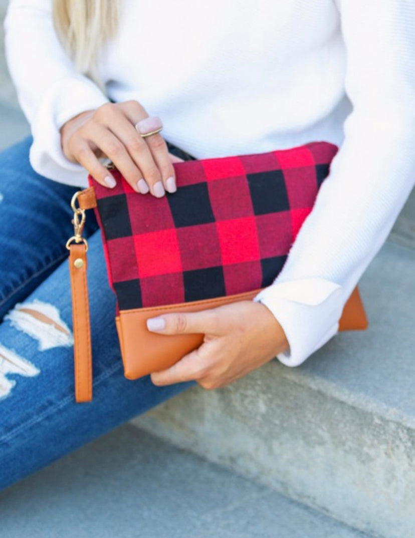 Classic buffalo plaid clutch