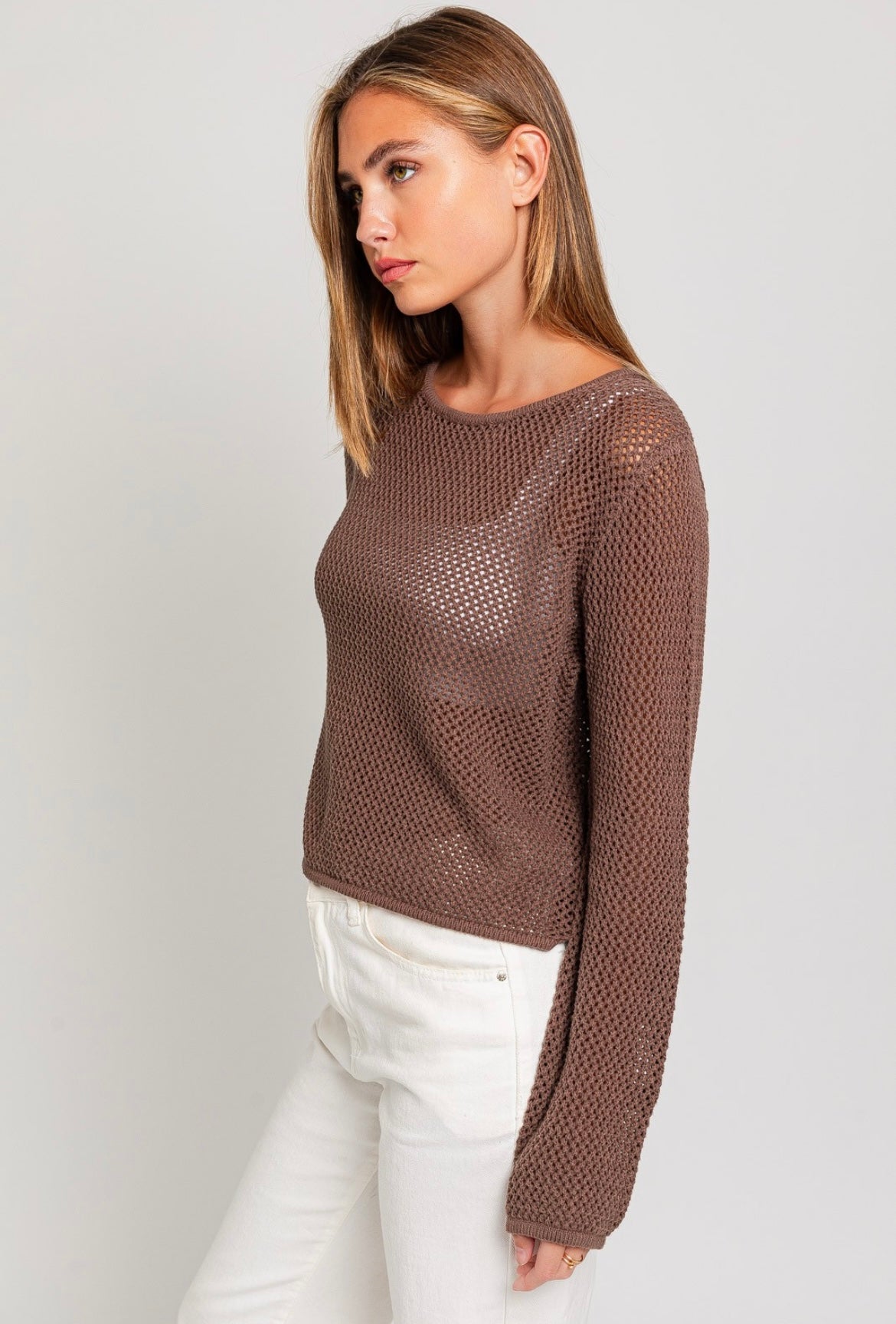 Round neck sweater top