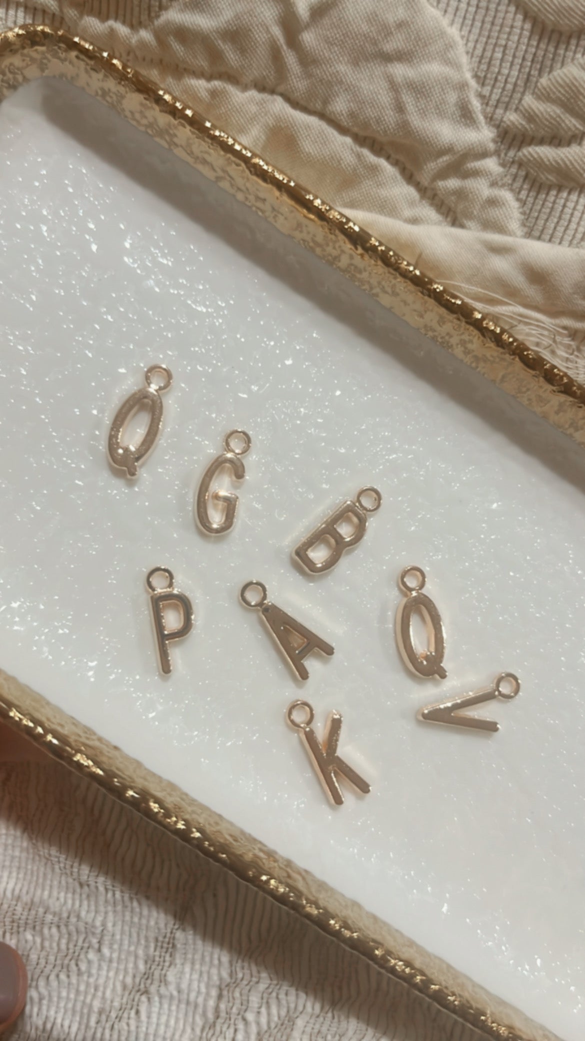 Gold letter charms