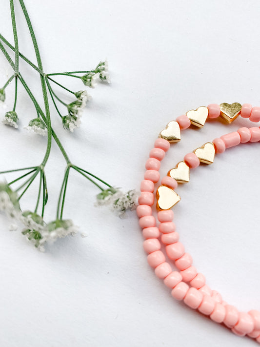 Pink heart bracelets