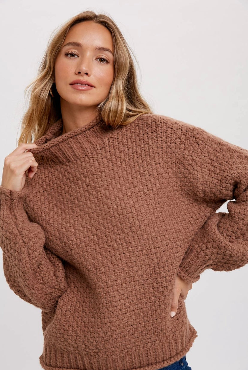 Chunky waffle pullover