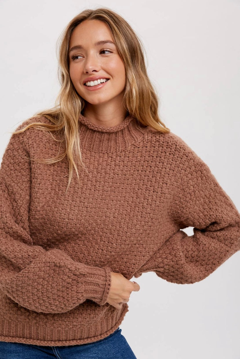 Chunky waffle pullover
